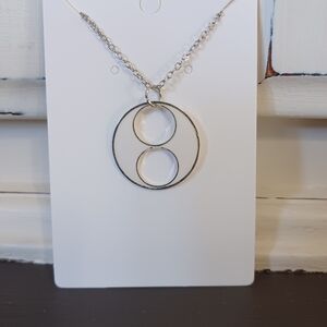 Elegant Silver Circle Pendant Necklace